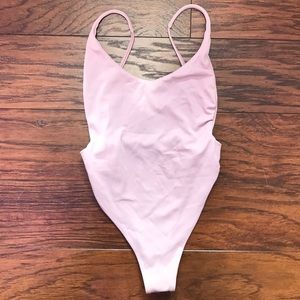 High cut one piece bathing suit